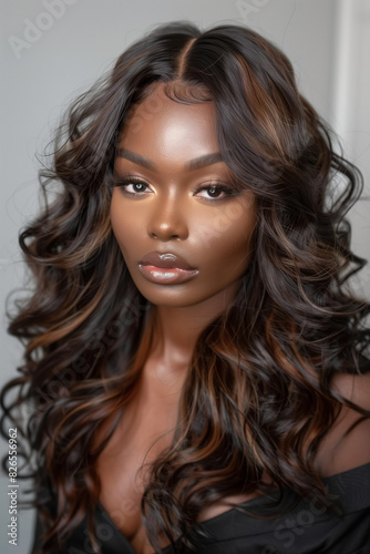 Black Woman with Chocolate Hair Style and Make-Up