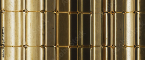 Metallic chrome texture gold color wallpaper seamless pattern