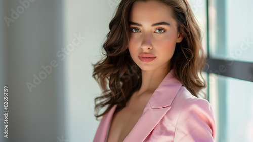 Free Download Woman Portrait in Pink Suit - GFXLoad