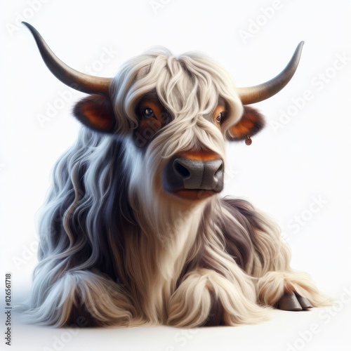 scottish highland cow with horns
