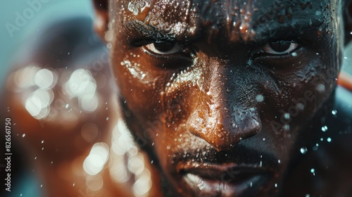 Perseverance: Determined, Sweating Man Focused Intently