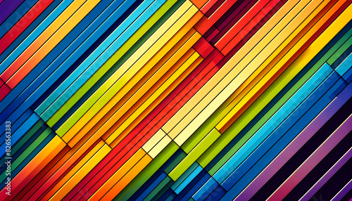 An abstract geometric background in rainbow colors associated with LGBT