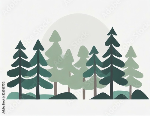 Wallpaper Mural forest vector icon on white background, trees nature logo Torontodigital.ca