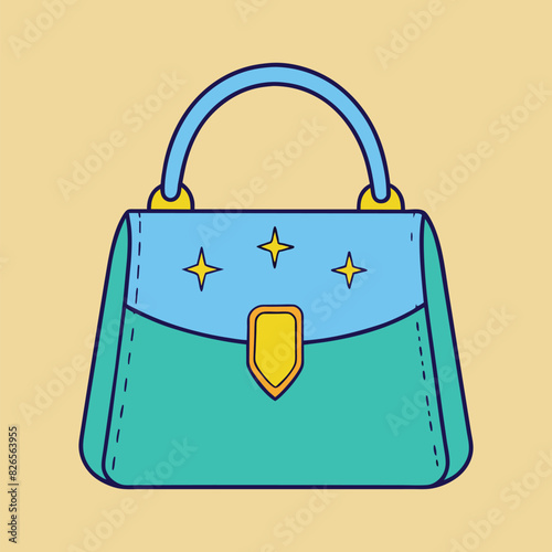 Lady Beautiful Purse or Bag vector illustration. Beauty fashion objects icon concept. New arrival women evening event purse vector design.