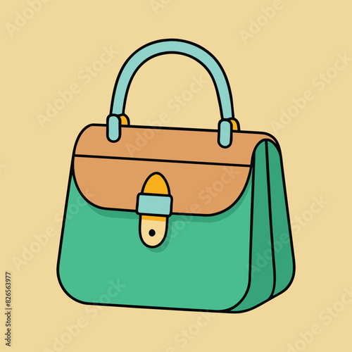 Lady Beautiful Purse or Bag vector illustration. Beauty fashion objects icon concept. New arrival women evening event purse vector design.