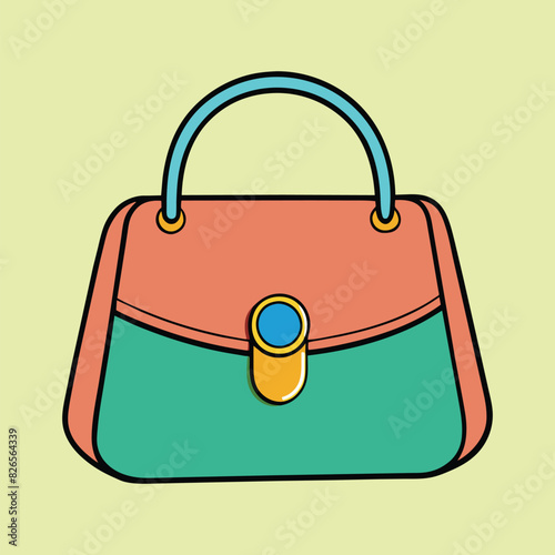 Lady Beautiful Purse or Bag vector illustration. Beauty fashion objects icon concept. New arrival women evening event purse vector design.