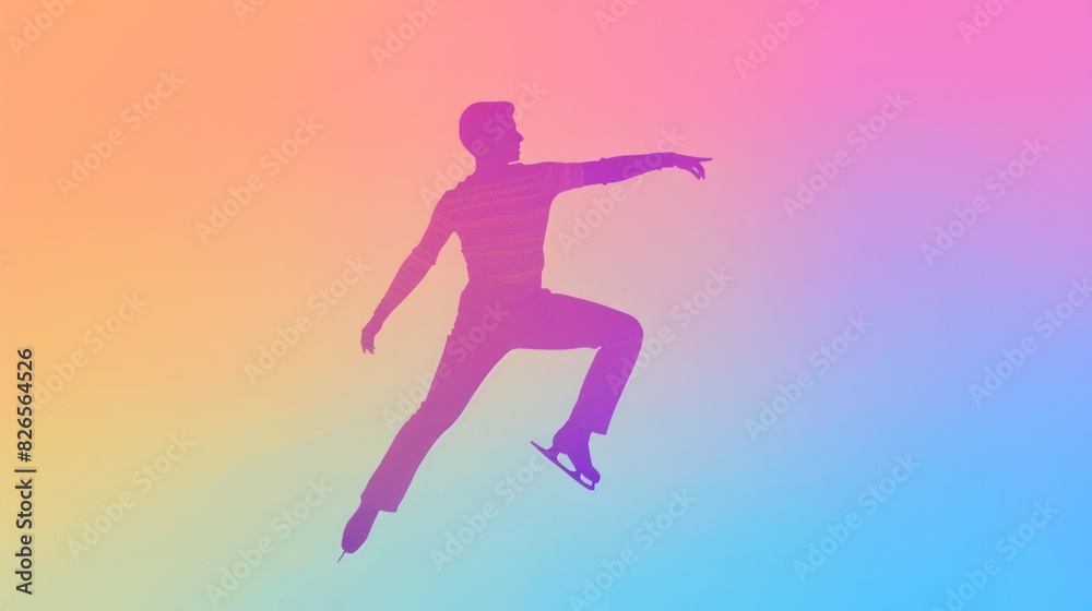 Retro silhouette sportsman in a dynamic pose Retro silhouette sportsman in a dynamic pose