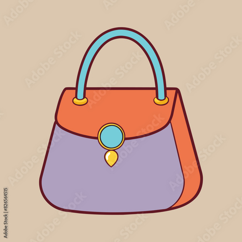 Lady Beautiful Purse or Bag vector illustration. Beauty fashion objects icon concept. New arrival women evening event purse vector design.