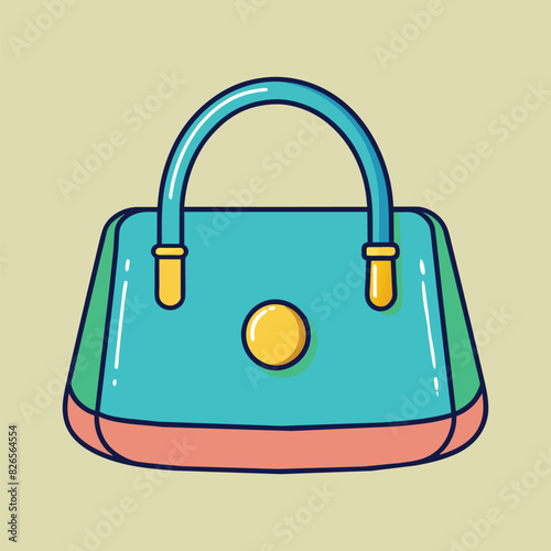 Lady Beautiful Purse or Bag vector illustration. Beauty fashion objects icon concept. New arrival women evening event purse vector design.