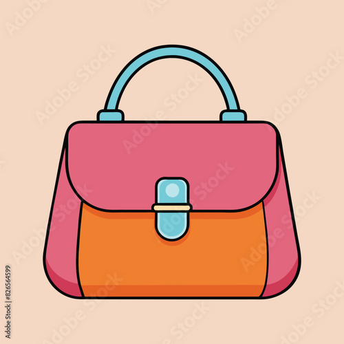 Lady Beautiful Purse or Bag vector illustration. Beauty fashion objects icon concept. New arrival women evening event purse vector design.