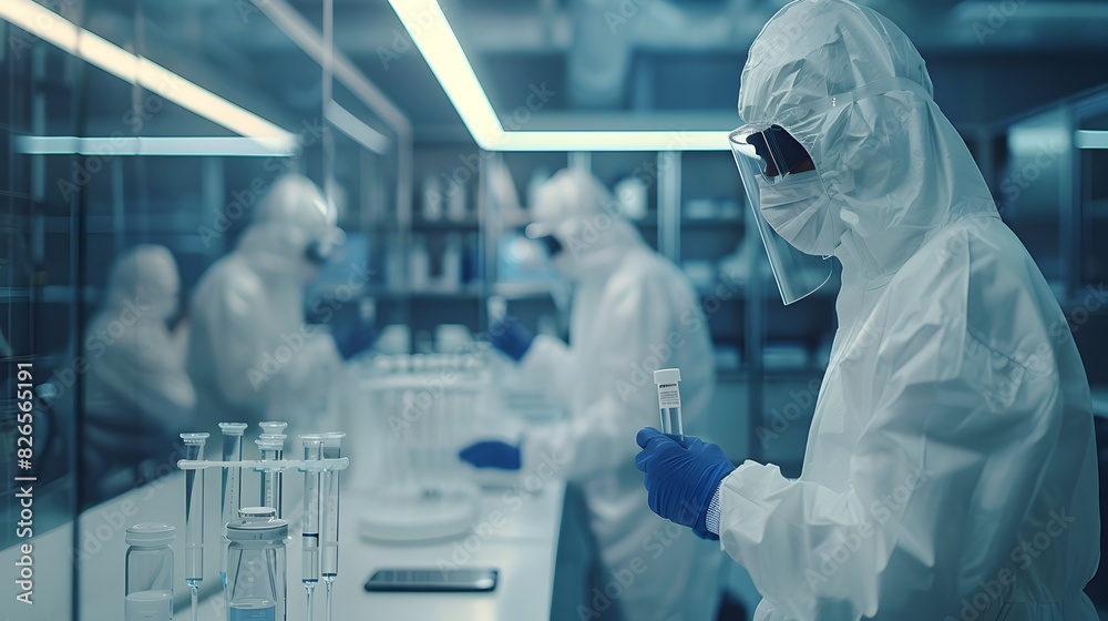 Futuristic Biotech Scientists Conducting Advanced Research with Cutting Edge Technology Futuristic Biotech Scientists Conducting Advanced Research with Cutting Edge Technology