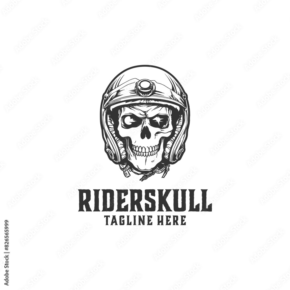 Rider skull logo vector illustration