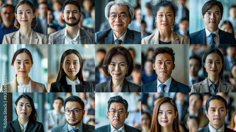 Diverse array of portraits showcasing individuals from different backgrounds and professions in a unified collage. Generative Ai Diverse array of portraits showcasing individuals from different backgrounds and professions in a unified collage. Generative Ai