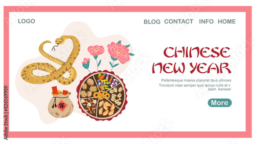 Chinese New Year Landing Page, web banner, background