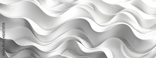 3D Elegant Abstract white Wavy Shapes Background