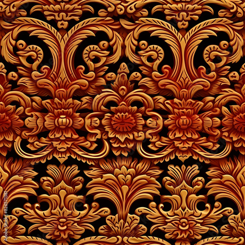 Seamless Pattern, Thailand style The beauty of patterns is a resource for designing and creating a variety of graphic works.