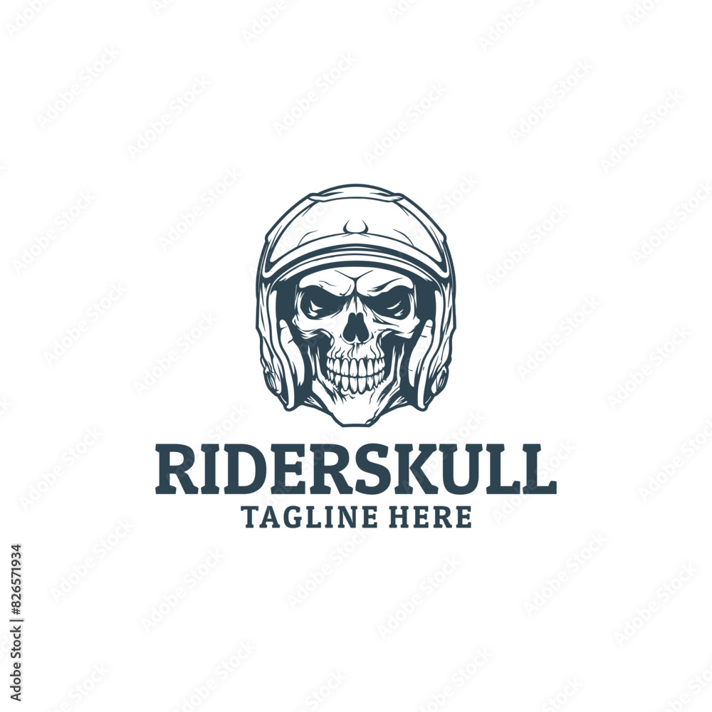 Rider skull logo vector illustration