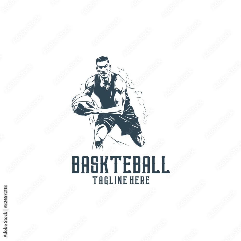 Basketball athlete logo vector illustration Basketball athlete logo vector illustration