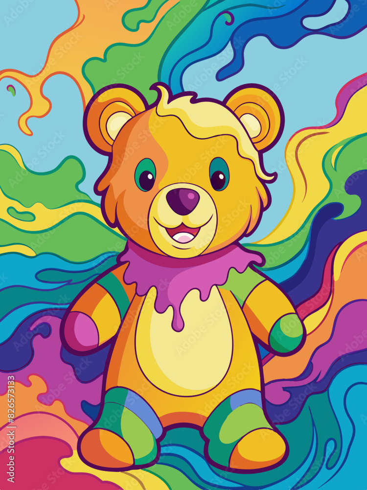 A painterly and impressionistic depiction of a teddy bear A painterly and impressionistic depiction of a teddy bear