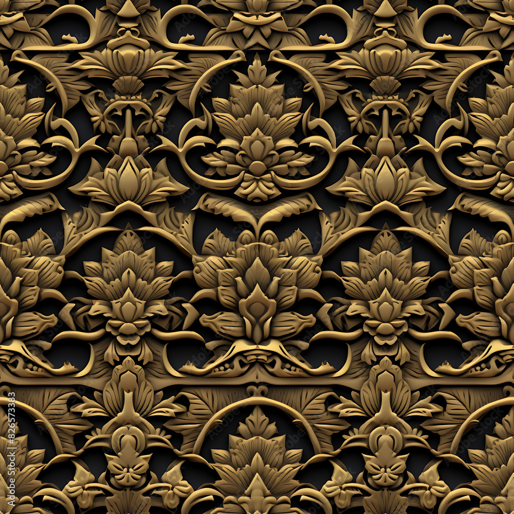 Seamless Pattern, Thailand style The beauty of patterns is a resource for designing and creating a variety of graphic works.