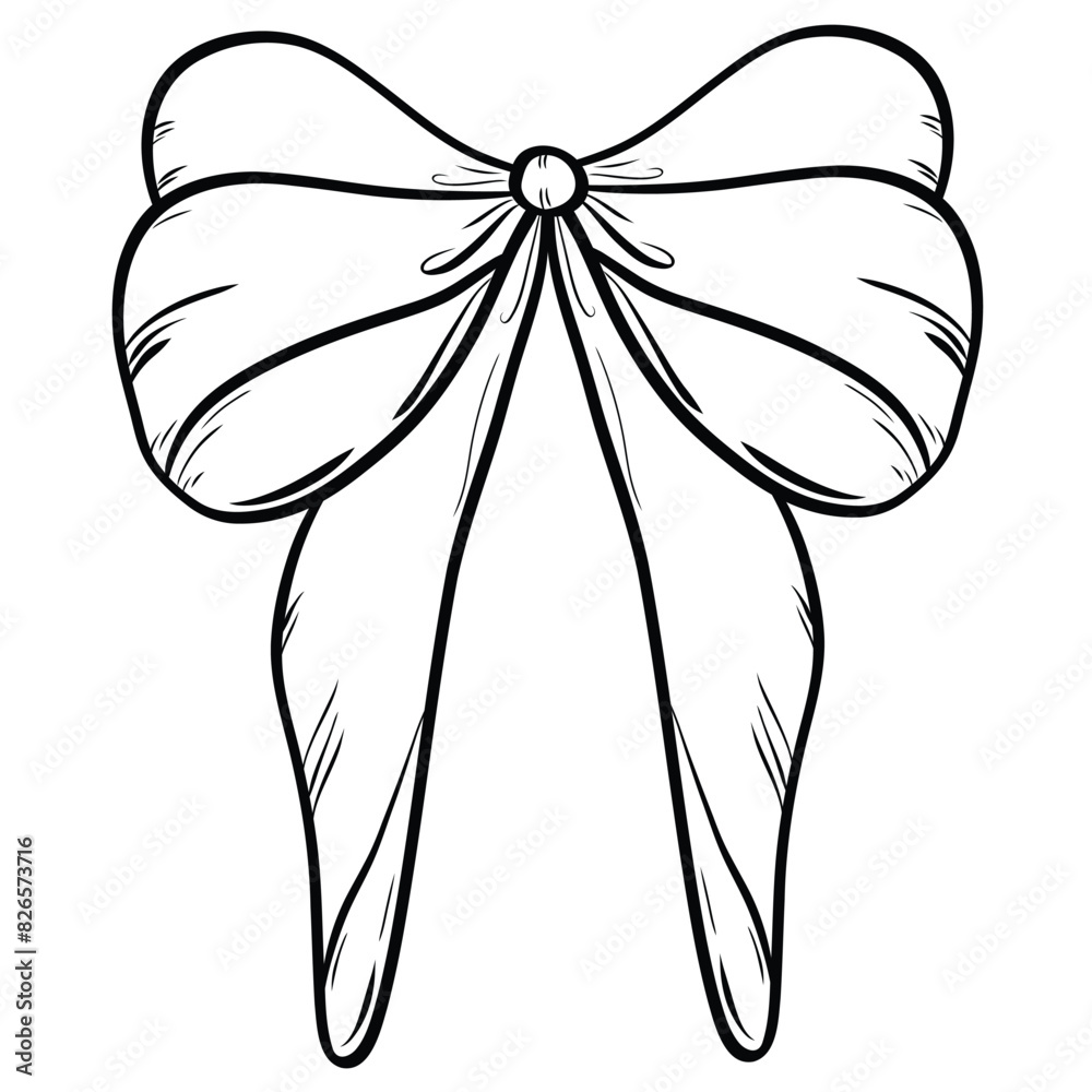 hand drawn bows and ribbons in line style, doodle line beautiful bow. Decorative holiday symbols for birthday, wedding celebration decoration. Vector illustration hand drawn bows and ribbons in line style, doodle line beautiful bow. Decorative holiday symbols for birthday, wedding celebration decoration. Vector illustration