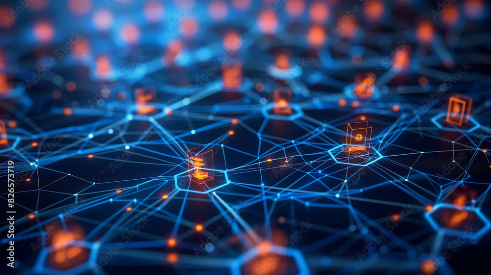 cybersecurity, nodes and data streams protected by virtual shields and ...