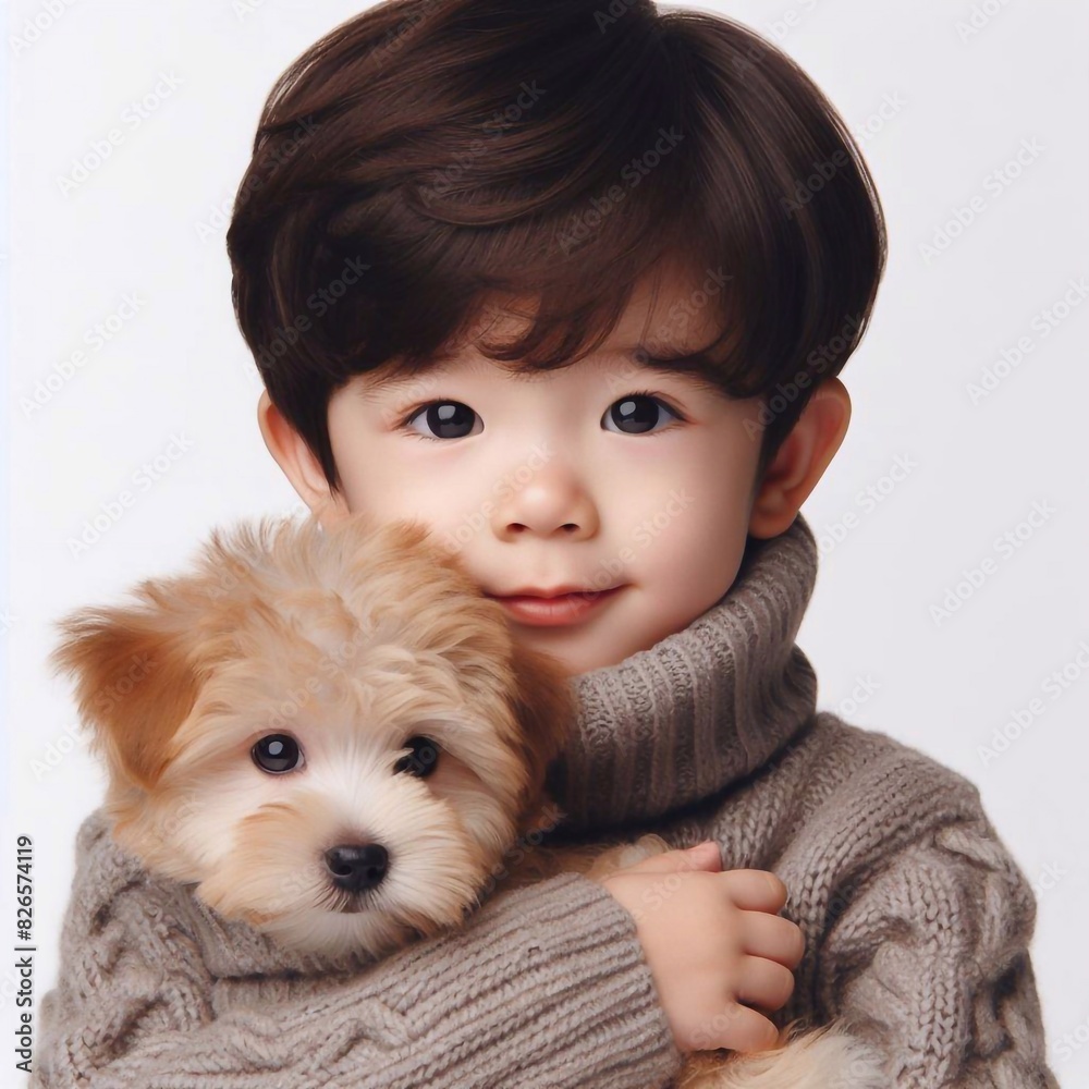 Junge mit Hund Junge mit Hund