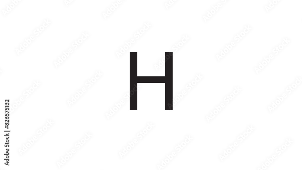Fototapeta premium Abstract h latter logo simple on white background.