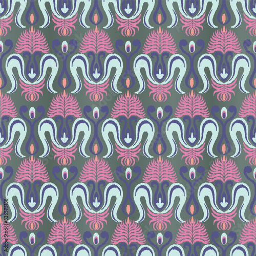 Seamless paisley embroidered floral motif pattern in vector, for design, fabric, wrapping, digital motif, background, wallpaper, print, clothing, etc.	