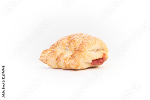 guava puff pastry closeup isolated white