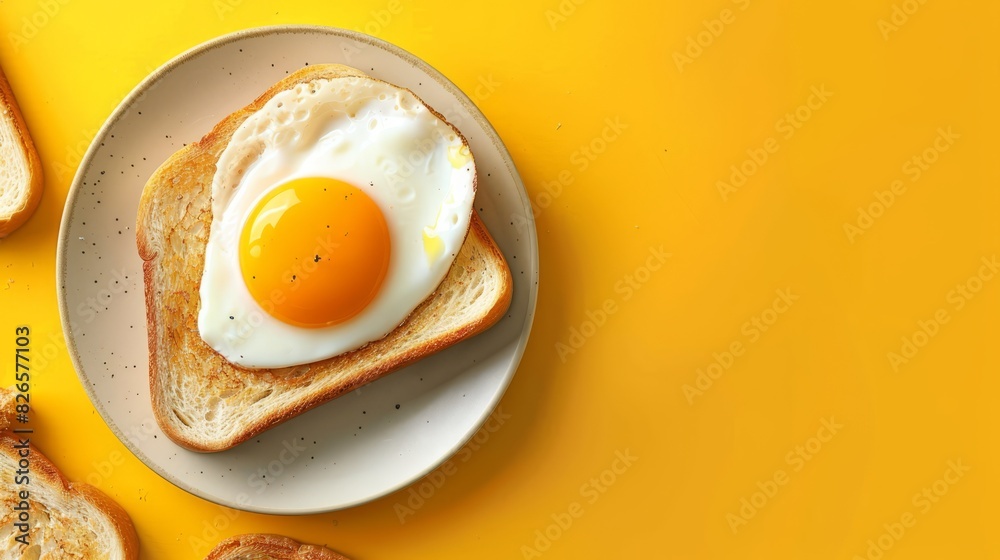 National Egg Day with toast. copy space for text National Egg Day with toast. copy space for text