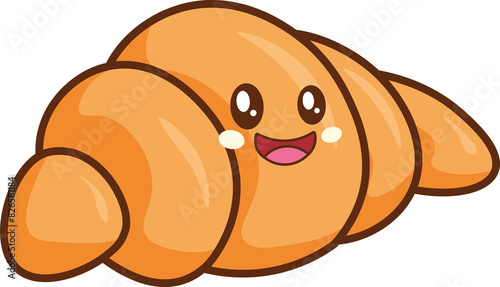Cute and kawaii croissant