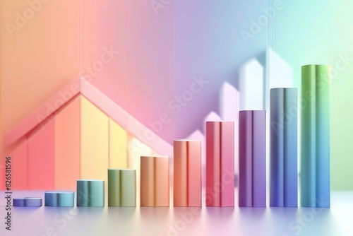3D trading chart  prices on the stock exchange  the state of the economy  income and expenses.