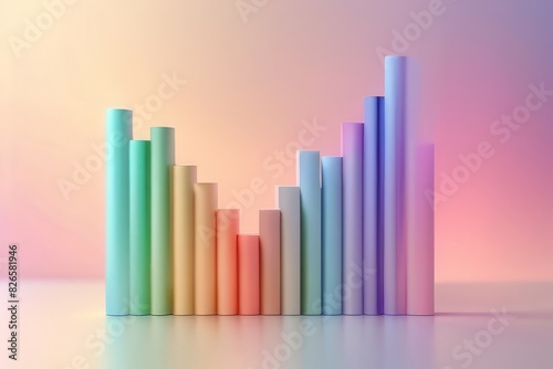 3D trading chart  prices on the stock exchange  the state of the economy  income and expenses.