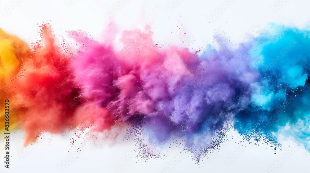 A colorful explosion of paint is shown in the image