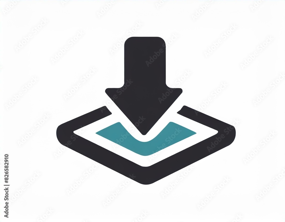 vector download icon, successful file download, downward arrow, white background, logo vector download icon, successful file download, downward arrow, white background, logo
