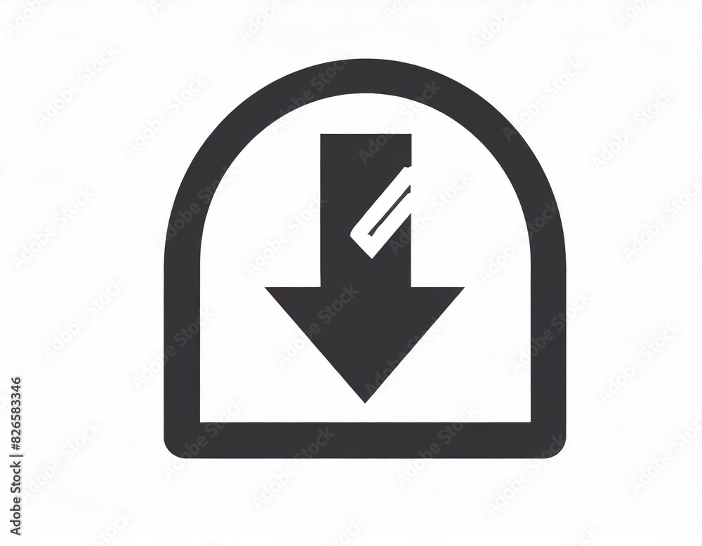 vector download icon, successful file download, downward arrow, white background, logo vector download icon, successful file download, downward arrow, white background, logo
