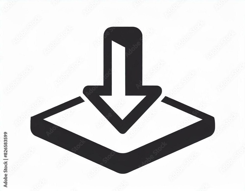 vector download icon, successful file download, downward arrow, white background, logo vector download icon, successful file download, downward arrow, white background, logo