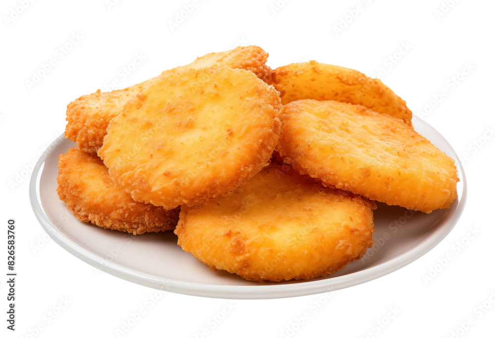 Delicious fried nuggets, typically made from animal meats like chicken or pork, offer a savory and satisfying culinary experience with every flavorful bite.