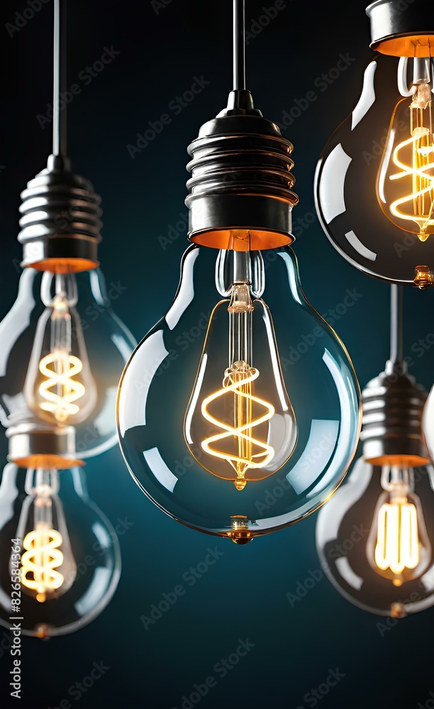 light bulbs concept creative idea with innovative technology and creativity, Concept of idea and innovation.