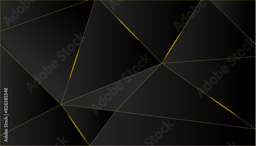 Emerald Luxury Gold Background. Golden Silver Polygon Border 3D Abstract Polygonal Sparkle Cover. Christmas New Year Celebration Frame. Royal Premium Business Design Luxury Gold Crystal Card