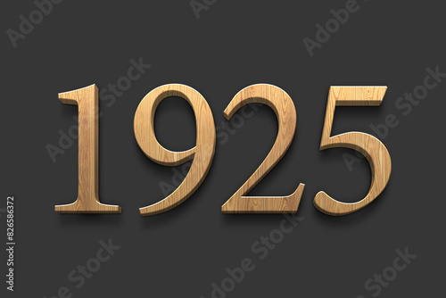 3D wooden logo of number 1925 on dark grey background.