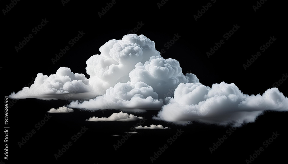 white clouds isolated on black background white clouds isolated on black background