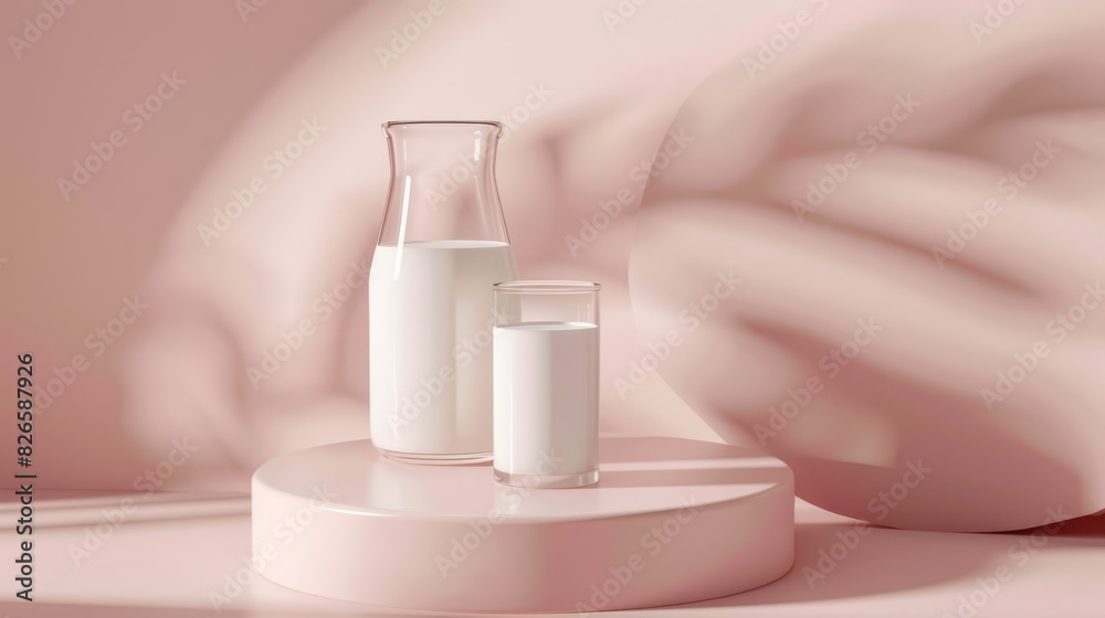 podium with milk for ads. dairy month. milk day podium with milk for ads. dairy month. milk day