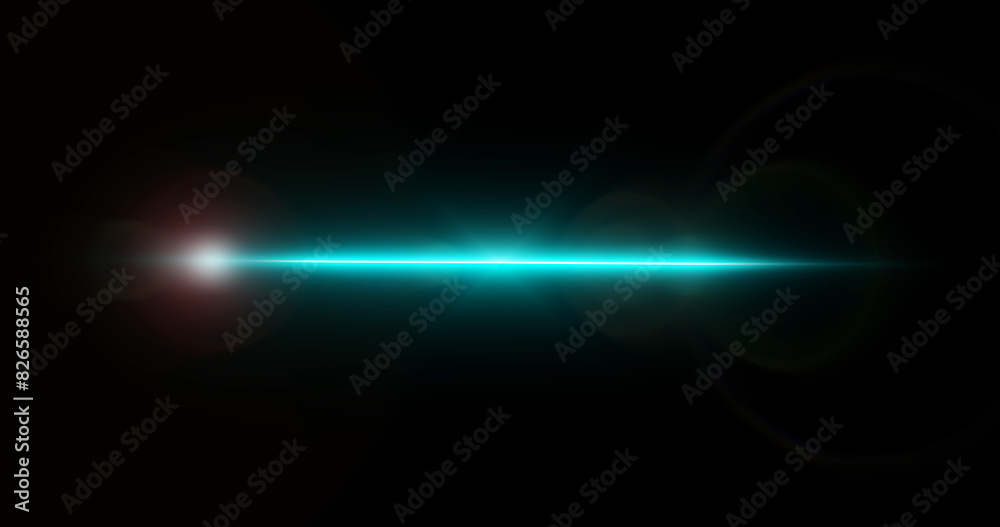 Light flare moving overlay asset in black. Long arm shining lens flare light leak realistic for a montage visual title beat animation. Creative spotlight sparkles abstract flash.