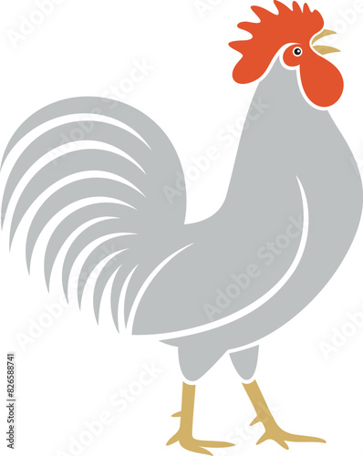Rooster logo. Isolated rooster on white background
