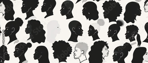 Collage from Different people. Illustration of a People collage, composite with faces and expressions of different people and ethnicities from the world, cultural diversity. People pattern. 