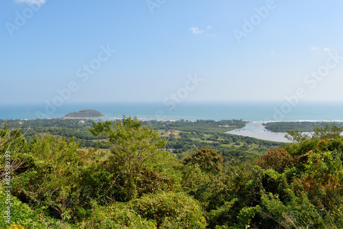 View of the Actopan river flowing into the sea from the Cempoala archaeological zone, Mexico photo