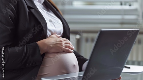 A Pregnant Professional with Laptop photo