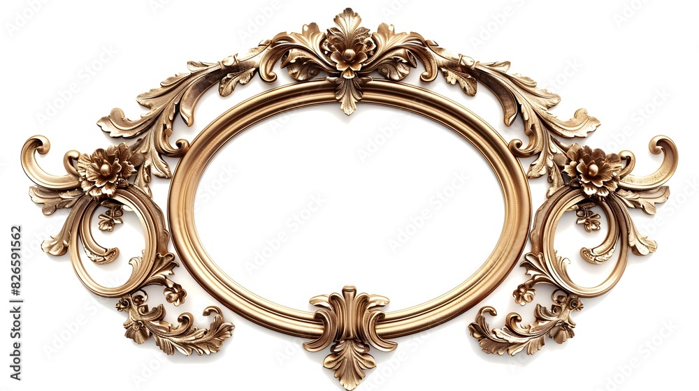 Ornate Gold Victorian Frame for Elegant Art Displays on White Background Ornate Gold Victorian Frame for Elegant Art Displays on White Background